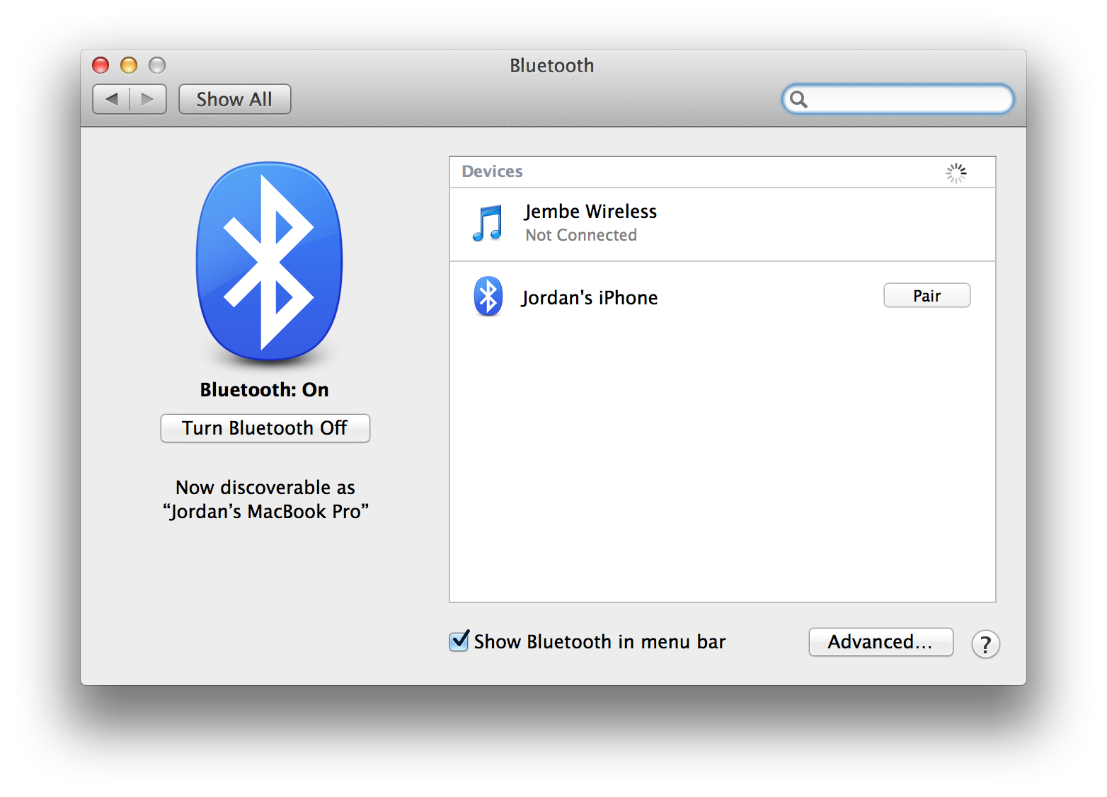 Bluetooth requires some additional configuration