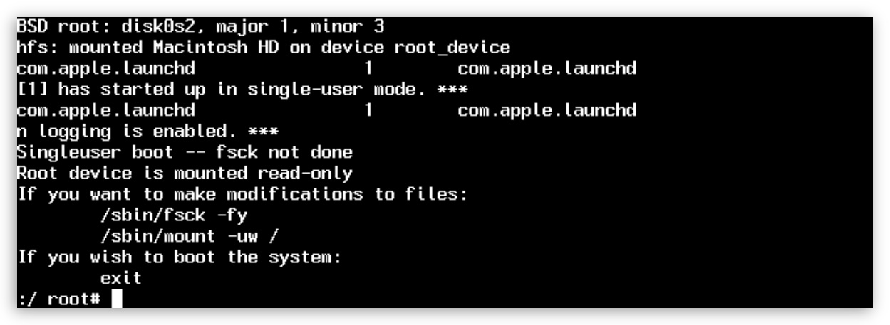 Single-User Mode provides a command-line only interface for OS X
