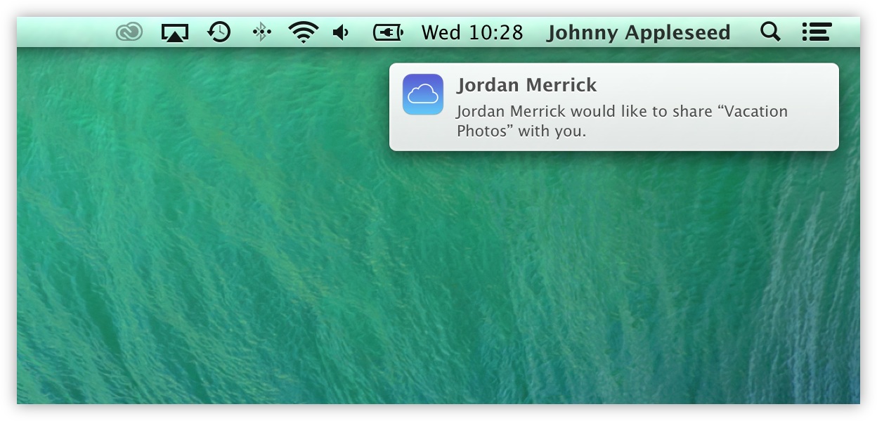 OS X also provides a push notification for Shared Stream requests